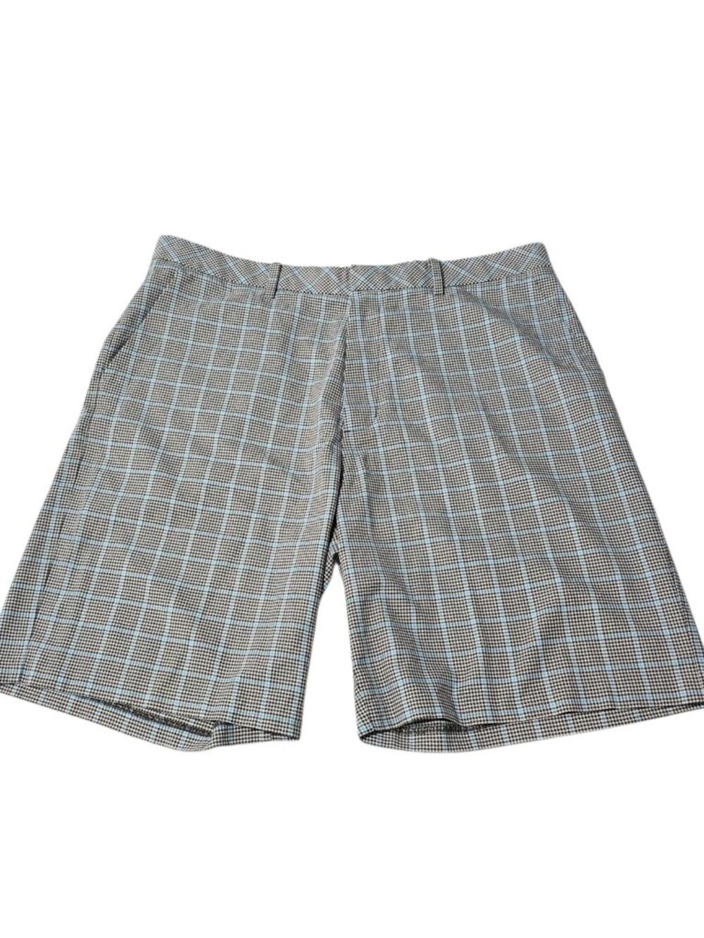 Ashworth EZ Tech Plaid Golf Shorts Size 42 Cotton Flat Front Multicolor Preppy